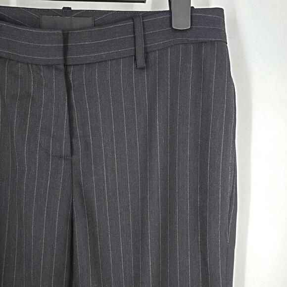 NWT Nili Lotan Tel Aviv Tapered Wool Pants Trousers Charcoal Pinstripe Size 0 - Picture 3 of 9